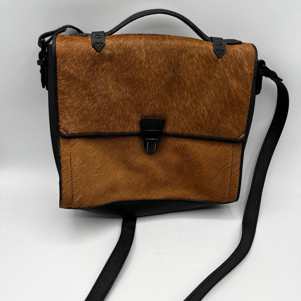IIIBeca by Joy Gryson Brown Calfhair Crossbody Bag